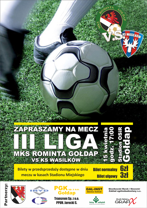 plakat rominta III liga ks wasilków