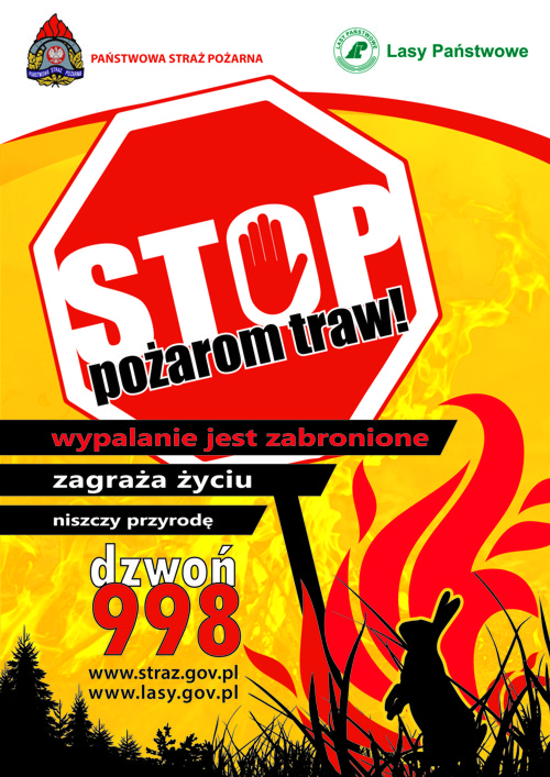 Stop pożarom traw - Plakat A3