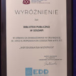 Narodowy Instytut Dziedzictwa uhonorował Bibliotekę Publiczną
