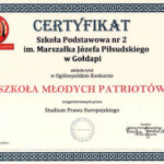 „Dwójka” z certyfikatem SZKOŁA MŁODYCH PATRIOTÓW „Dwójka” z certyfikatem SZKOŁA MŁODYCH PATRIOTÓW