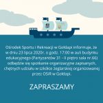 Odbędzie się spotkanie uczestników zajęć żeglarskich
