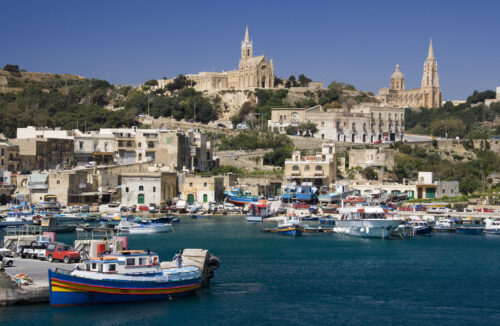 Port Mgarr na małej wyspie Gozo - Malta