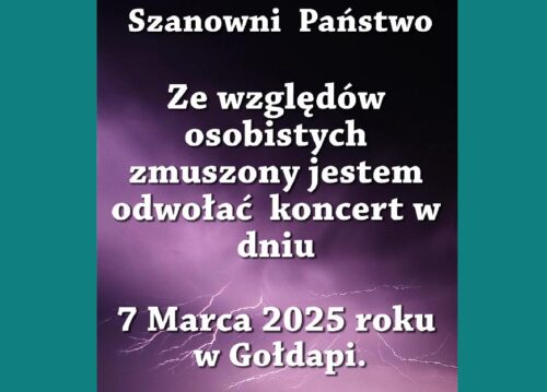 Recital Jarosława Chojnackiego odwołany