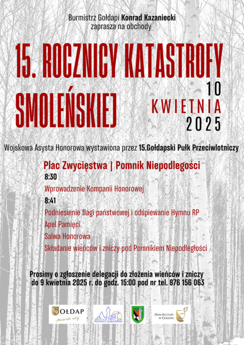 Z Urzędu Miejskiego. 15. rocznica Katastrofy Smoleńskiej