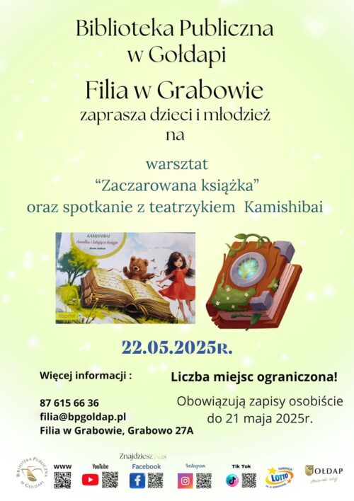 Zapraszają do Grabowa na warsztat „Zaczarowana książka”
