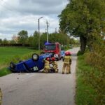 Auto zatrzymało się na dachu