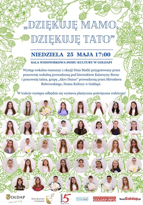 Dziękuję Mamo, Dziękuję Tato – zapraszamy na występ z okazji Dnia Matki