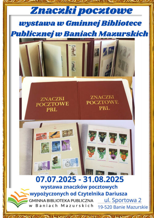 Banie Mazurskie. Biblioteka zaprasza na wystawę znaczków pocztowych