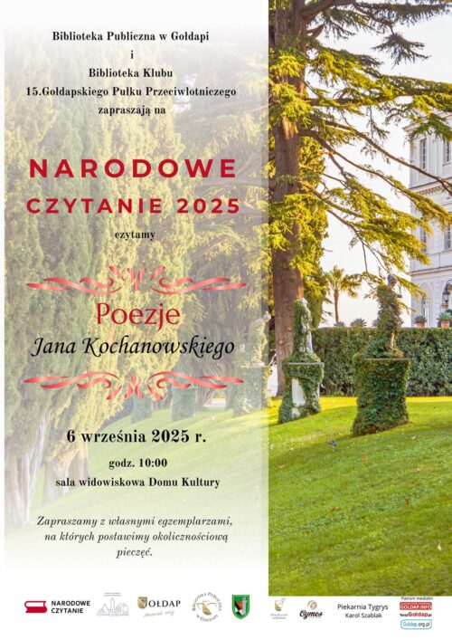Zapraszamy na Narodowe Czytanie 2025 – wspólnie odkryjemy poezję Jana Kochanowskiego