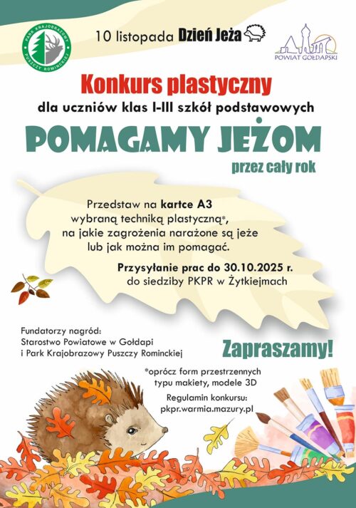 Konkurs plastyczny „Pomagamy jeżom przez cały rok”
