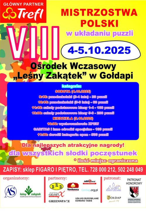 Zapraszamy do Gołdapi na kolejne Mistrzostwa Polski w Układaniu Puzzli