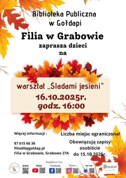 Śladami jesieni – warsztat i wspólne czytanie dla dzieci