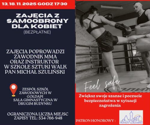 Zapraszają na bezpłatne zajęcia z samoobrony dla kobiet