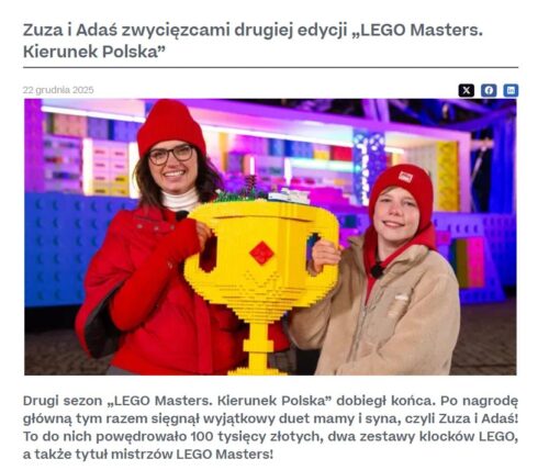Inni napisali. „LEGO Masters” z gołdapskim akcentem