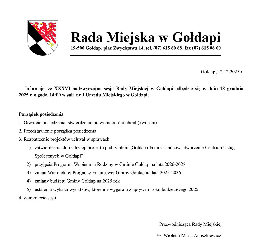 Czwartkowa, nadzwyczajna sesja Rady Miejskiej