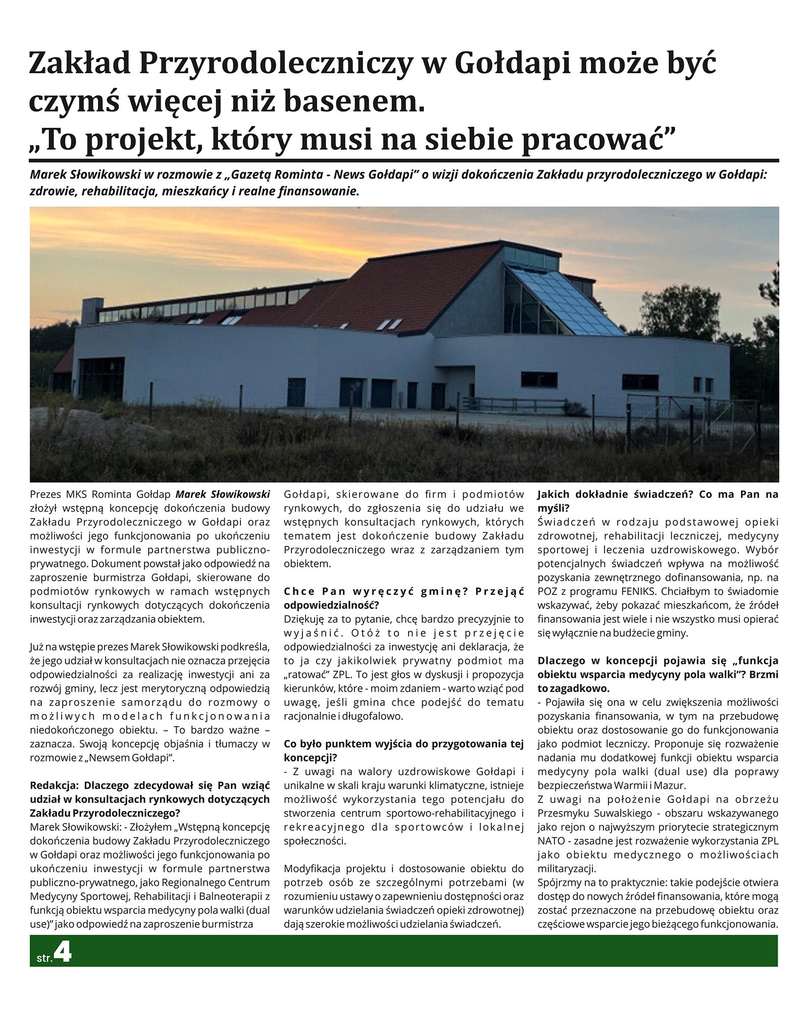 Zakład przyrodoleczniczy w Gołdapi może być czymś więcej niż basenem. „To projekt, który musi na siebie pracować”
