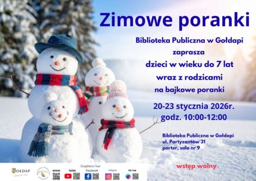 Bajkowe zimowe poranki w Bibliotece Publicznej w Gołdapi