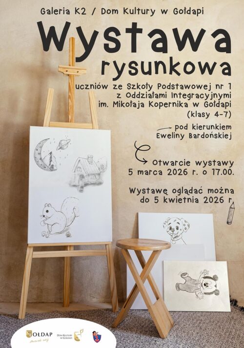 Zapraszają na wystawę rysunków uczniów gołdapskiej „Jedynki”