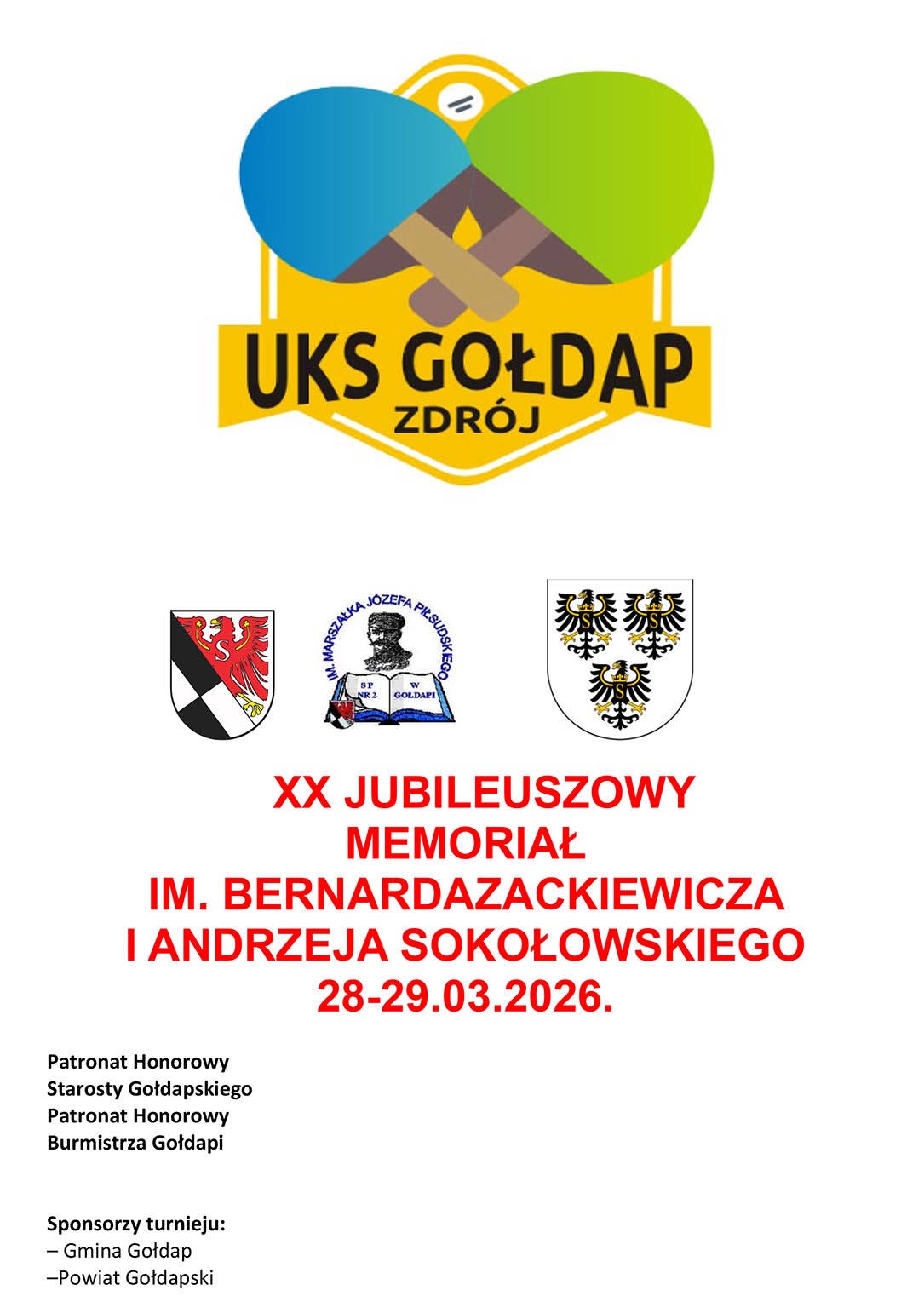 Tenis stołowy. Jubileuszowy memoriał upamiętniający dwóch gołdapskich animatorów sportu