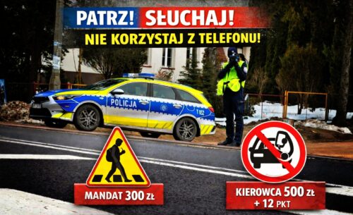 Na drodze patrz i słuchaj – patrz na drogę, nie w telefon!