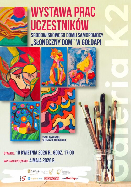 Zapraszamy na wyjątkową wystawę prac uczestników Środowiskowego Domu Samopomocy „Słoneczny Dom” w Gołdapi!