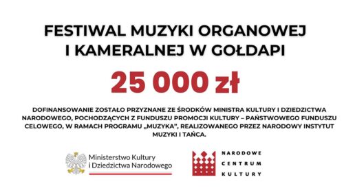 Dom Kultury otrzymał wsparcia finansowe Festiwalu Muzyki Organowej i Kameralnej