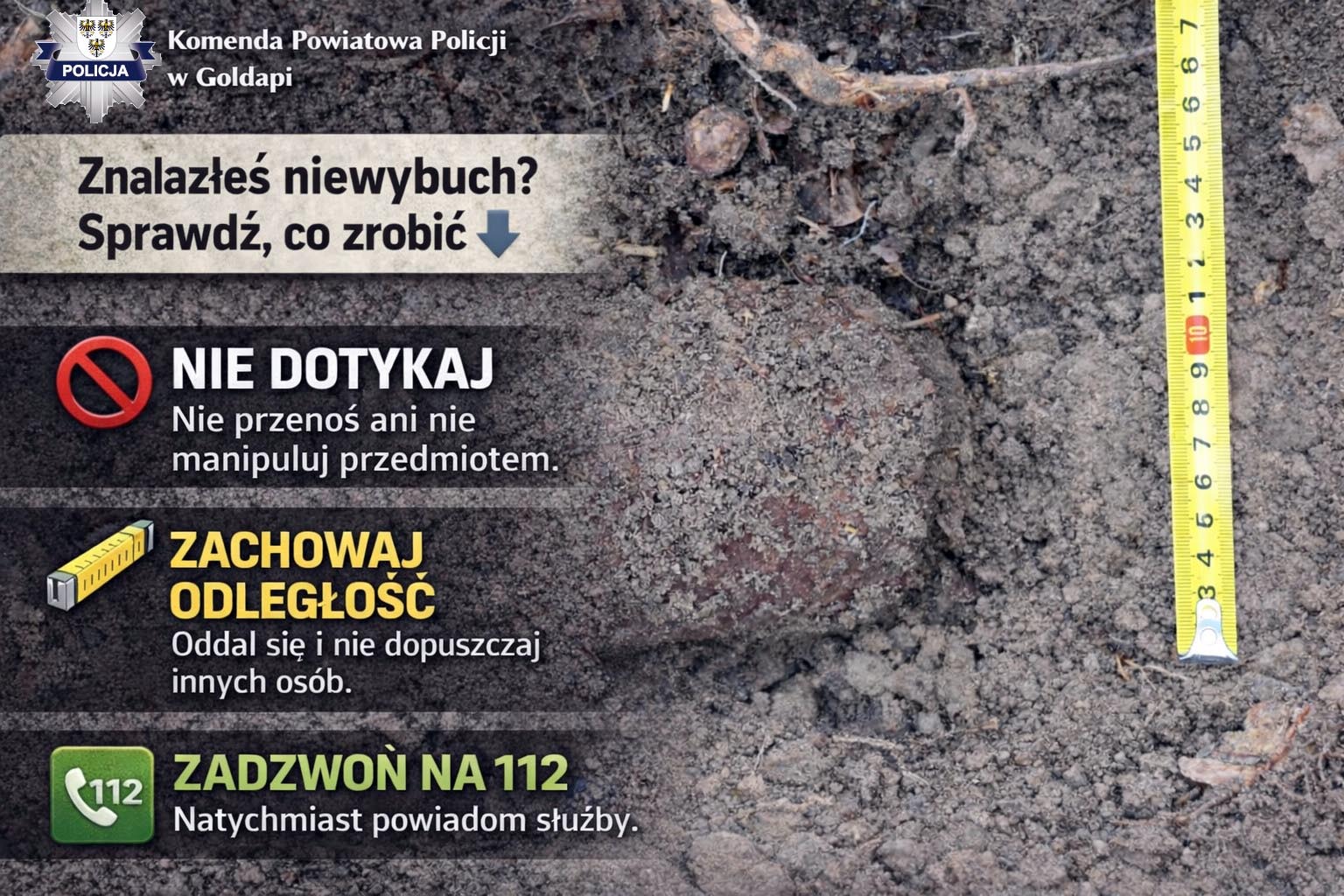 Niewybuch z okresu II wojny światowej znaleziony w Kierzkach