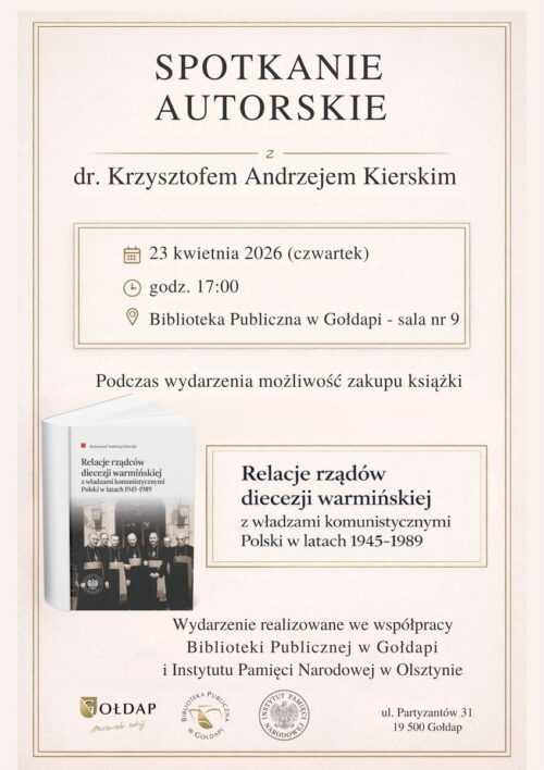 Zapraszają na spotkanie z dr. Krzysztofem Andrzejem Kierskim