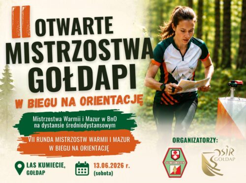 VII runda Mistrzostw Warmii i Mazur w Biegu na Orientację niebawem