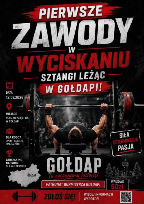 Pierwsze w Gołdapi zawody w wyciskaniu sztangi leżąc