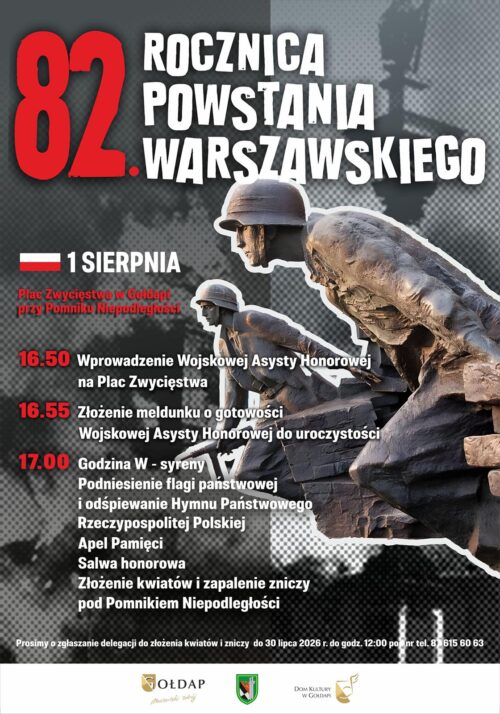 Zapraszamy na obchody 82. rocznicy wybuchu Powstania Warszawskiego