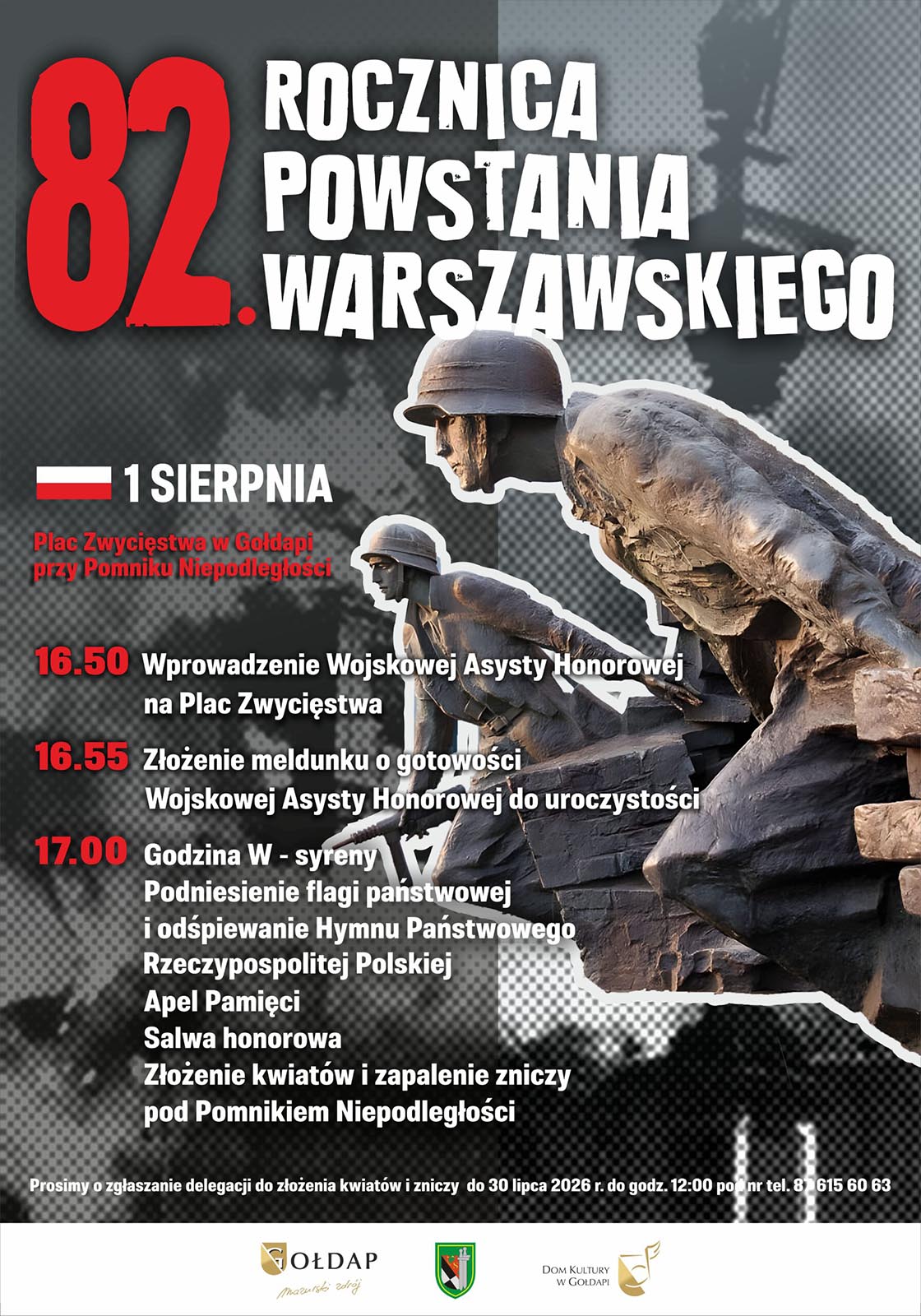 Zapraszamy na obchody 82. rocznicy wybuchu Powstania Warszawskiego