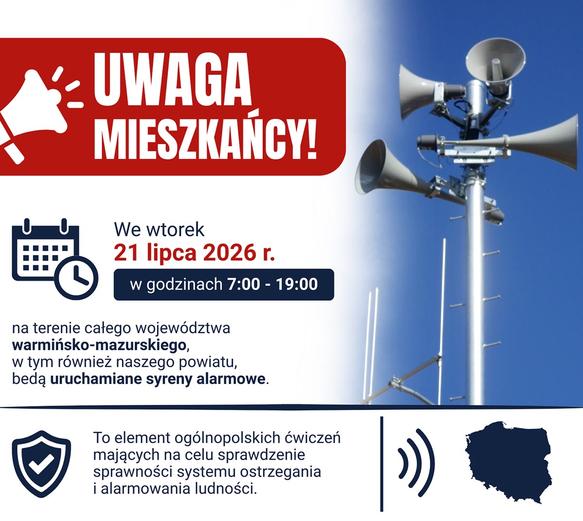 W wtorek usłyszymy syreny alarmowe