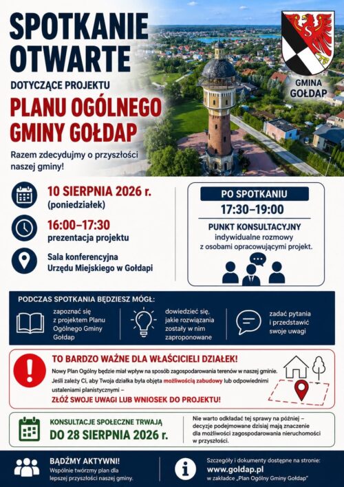 Dziś spotkanie otwarte dotyczące planu ogólnego gminy Gołdap