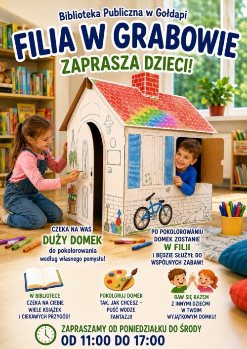 Dzieci – w Grabowie czeka na was DUŻY KARTONOWY DOMEK!