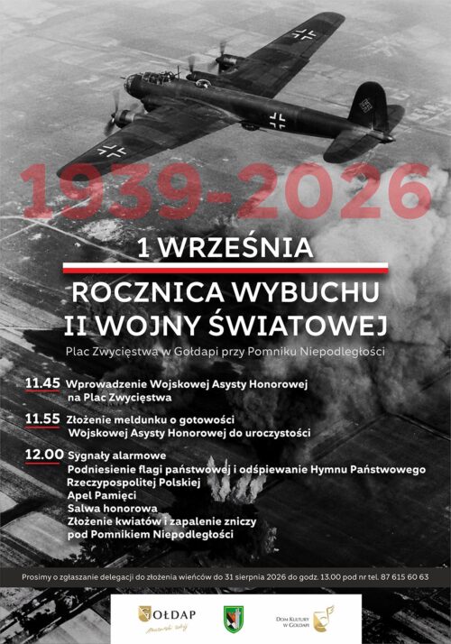 1 września obchodzimy w Gołdapi 87. rocznicę wybuchu II wojny światowej