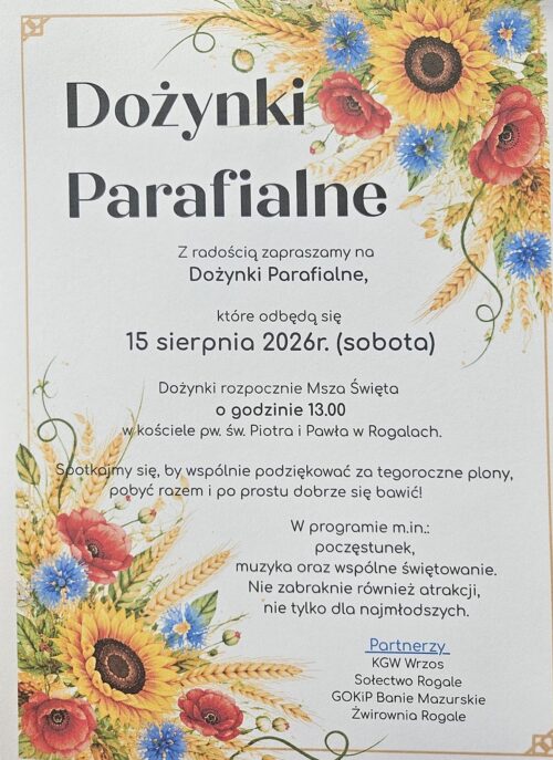 Zapraszają na „Dożynki Parafialne”