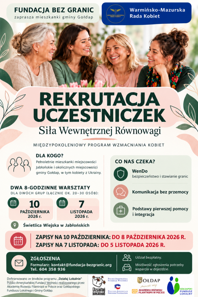 Rusza rekrutacja do projektu „Siła Wewnętrznej Równowagi – międzypokoleniowy program wzmacniania kobiet”!