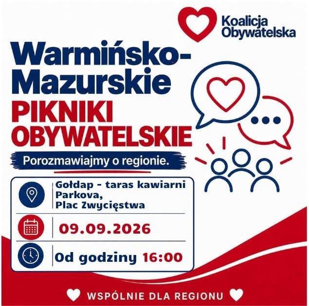 Koło Koalicji Obywatelskiej w Gołdapi zaprasza