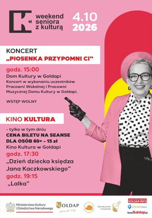 Zapraszają na Weekend Seniora z Kulturą w gołdapskim Domu Kultury!